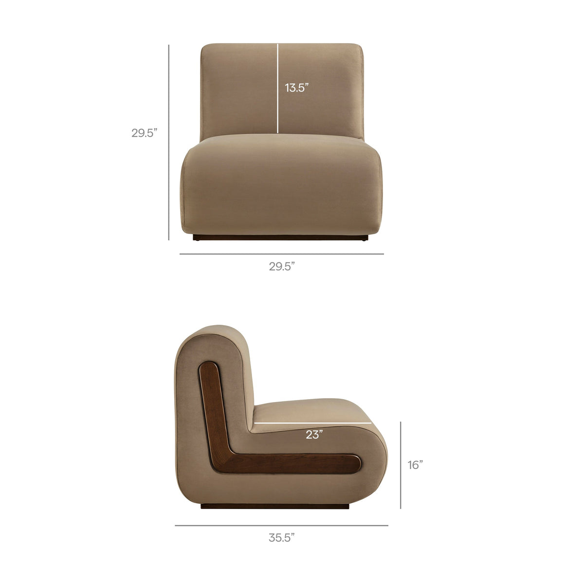 Denby Taupe Performance Velvet Accent Chair - Ornate Home