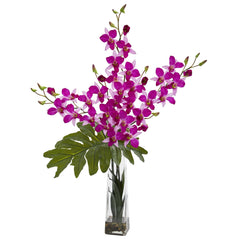 Dendrobium Tropical Orchid Artificial Arrangement in Vase - Ornate Home