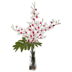 Dendrobium Tropical Orchid Artificial Arrangement in Vase - Ornate Home