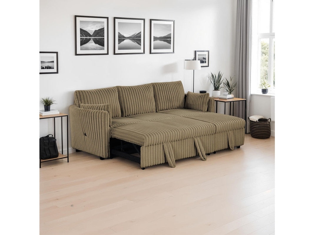 Denholme Brown Sectional w/ Pull Out - Ornate Home