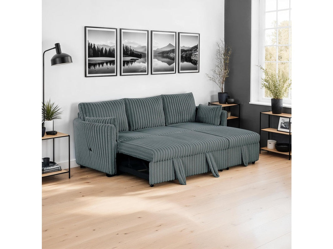 Denholme Dark Gray Sofa w/ Pull Out - Ornate Home