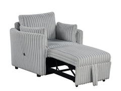 Denholme Gray Chair w/ Pull Out - Ornate Home