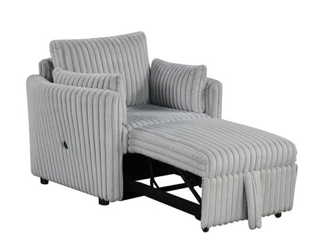 Denholme Gray Chair w/ Pull Out - Ornate Home