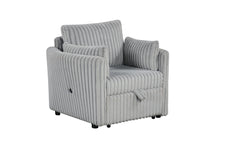 Denholme Gray Chair w/ Pull Out - Ornate Home