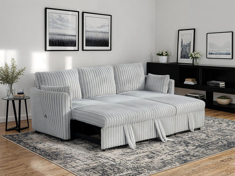 Denholme Gray Sectional w/ Pull Out - Ornate Home