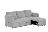 Denholme Gray Sectional w/ Pull Out - Ornate Home
