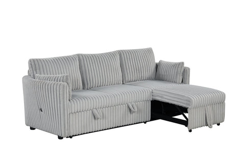Denholme Gray Sectional w/ Pull Out - Ornate Home