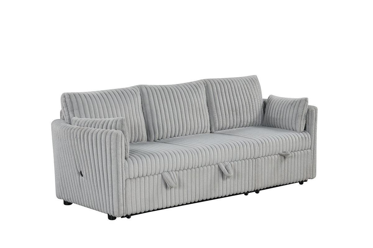 Denholme Gray Sectional w/ Pull Out - Ornate Home