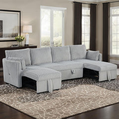 Denholme Gray U-Sectional w/ Pull Out - Ornate Home