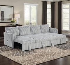 Denholme Gray U-Sectional w/ Pull Out - Ornate Home