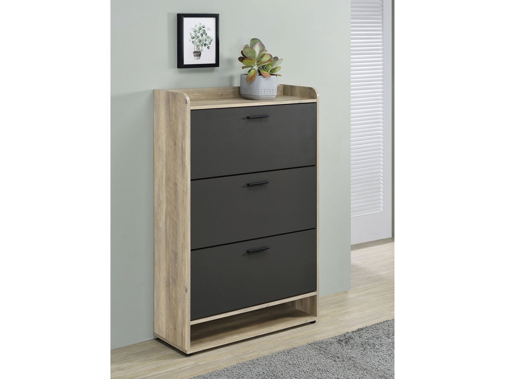 Denia Grey Shoe Cabinet - Ornate Home