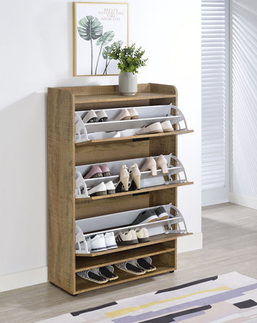 Denia Mango 3-tier Engineered Wood Shoe Cabinet - Ornate Home