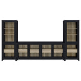 Denison Black 3-piece Entertainment Center 79-inch TV Stand - Ornate Home
