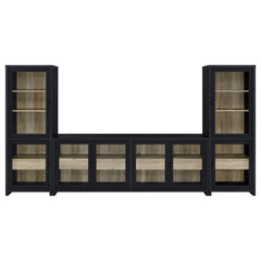 Denison Black 3-piece Entertainment Center 79-inch TV Stand - Ornate Home