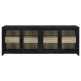 Denison Black 3-piece Entertainment Center 79-inch TV Stand - Ornate Home