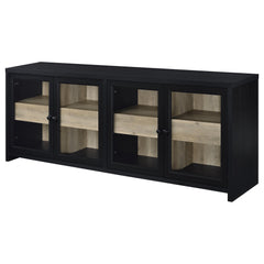 Denison Black 3-piece Entertainment Center 79-inch TV Stand - Ornate Home