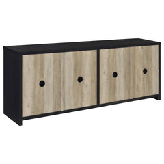 Denison Black 3-piece Entertainment Center 79-inch TV Stand - Ornate Home