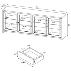 Denison Black 3-piece Entertainment Center 79-inch TV Stand - Ornate Home