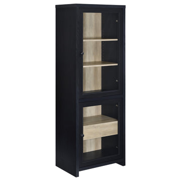 Denison Black 67-inch 2-door Media Tower Storage Cabinet - Ornate Home