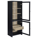 Denison Black 67-inch 2-door Media Tower Storage Cabinet - Ornate Home