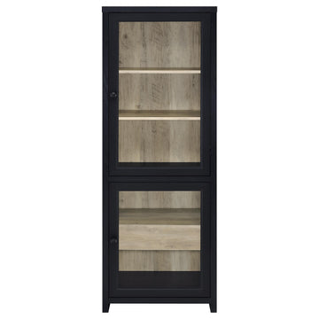 Denison Black 67-inch 2-door Media Tower Storage Cabinet - Ornate Home