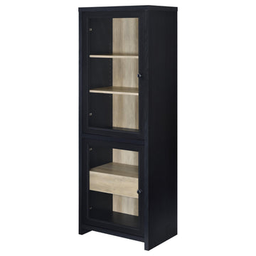 Denison Black 67-inch 2-door Media Tower Storage Cabinet - Ornate Home