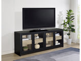 Denison Black 79-inch 4-door TV Stand Media Console - Ornate Home