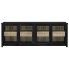 Denison Black 79-inch 4-door TV Stand Media Console - Ornate Home