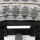 Denison Black Wood Base Woven-Leather Cushion Top Accent Bench