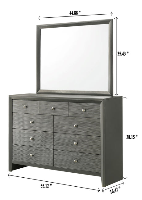 Denker Gunmetal Full Panel Youth Bedroom Set - Ornate Home