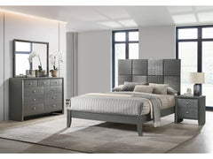 Denker Gunmetal Panel Bedroom Set - Ornate Home