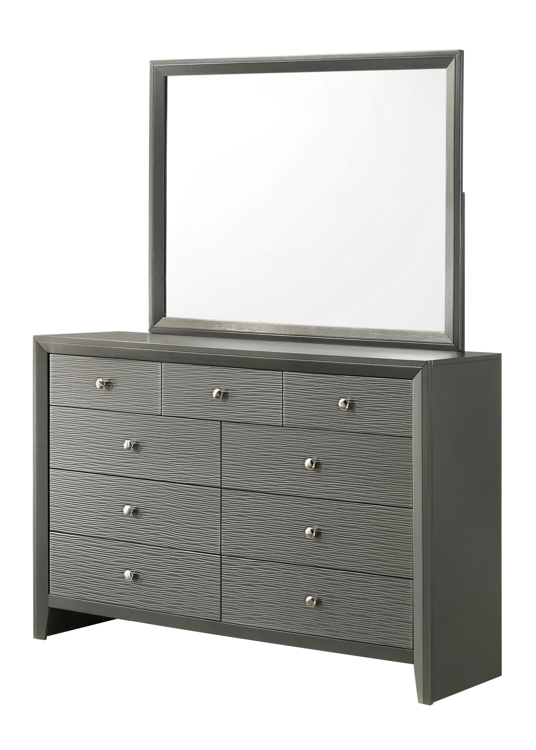 Denker Gunmetal Panel Bedroom Set - Ornate Home