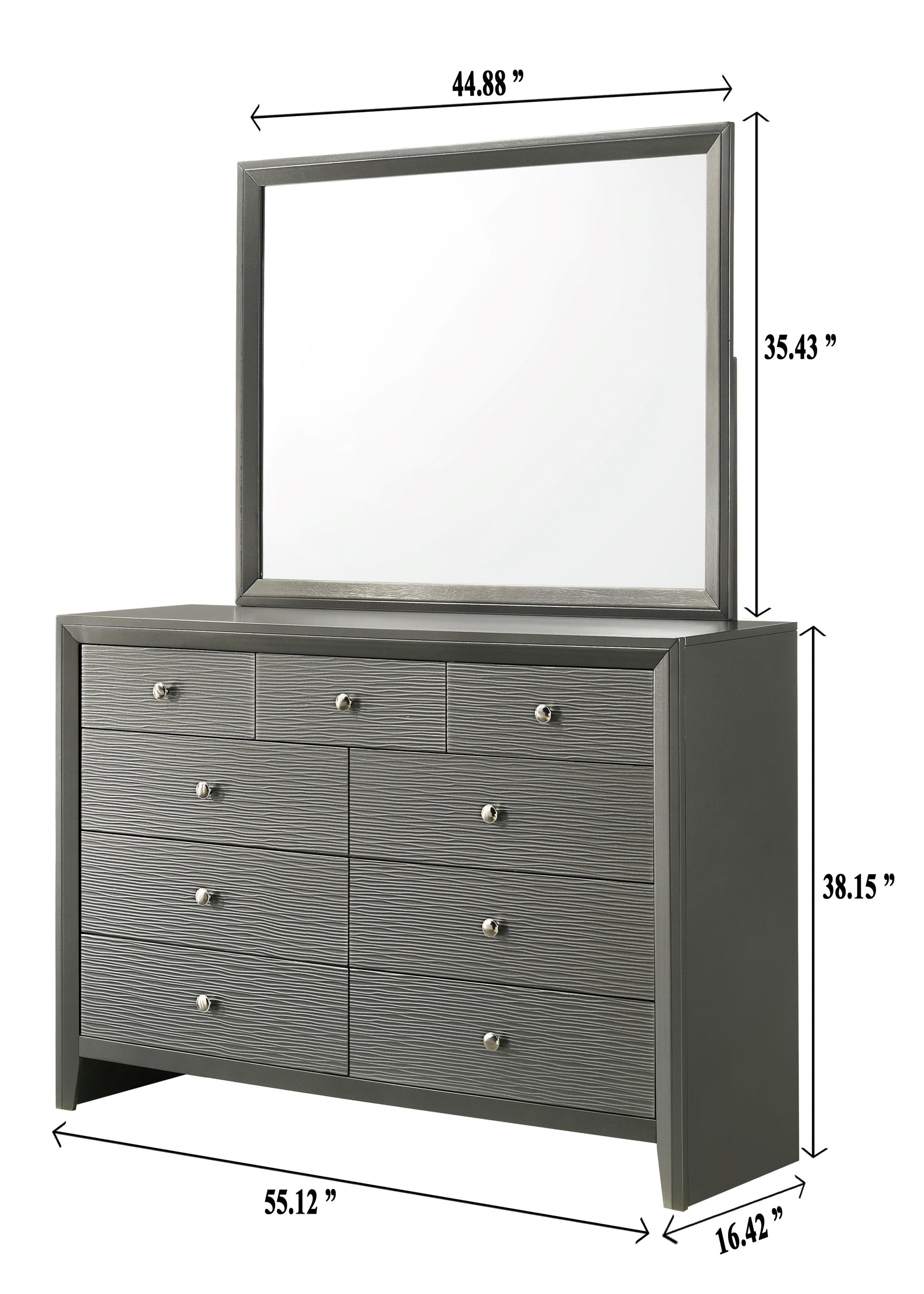 Denker Gunmetal Panel Bedroom Set - Ornate Home