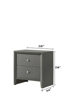 Denker Gunmetal Panel Bedroom Set - Ornate Home