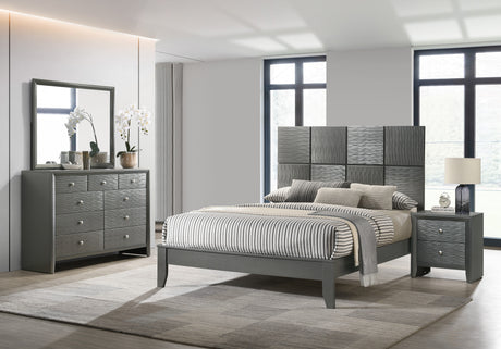 Denker Gunmetal King Panel Bed - Ornate Home