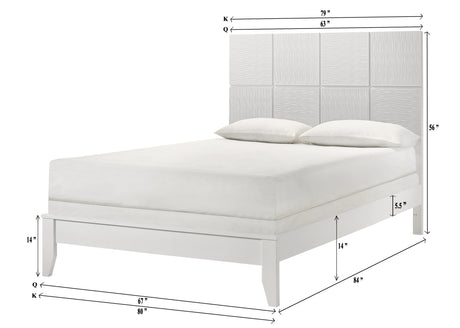 Denker White King Panel Bed - Ornate Home