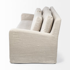 Denly Beige Slipcover Three Seater Sofa - Ornate Home