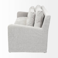 Denly Frost Gray Slipcover Three Seater Sofa - Ornate Home