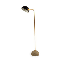 Denmark Black/Gold Concrete Base Metal Shade Floor Lamp - Ornate Home