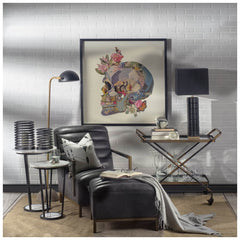Denmark Black/Gold Concrete Base Metal Shade Floor Lamp - Ornate Home