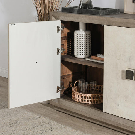 Denver Distressed Gray/Weathered Chalk Cabinet - Ornate Home