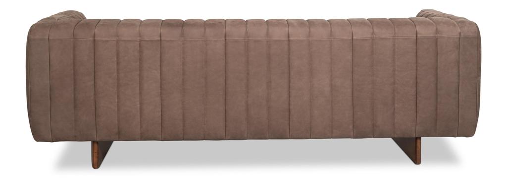 Denys Grey Leather Sofa - Ornate Home