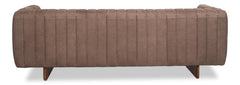 Denys Grey Leather Sofa - Ornate Home