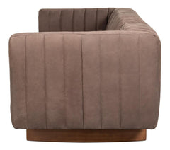Denys Grey Leather Sofa - Ornate Home