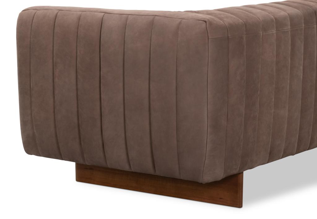 Denys Grey Leather Sofa - Ornate Home