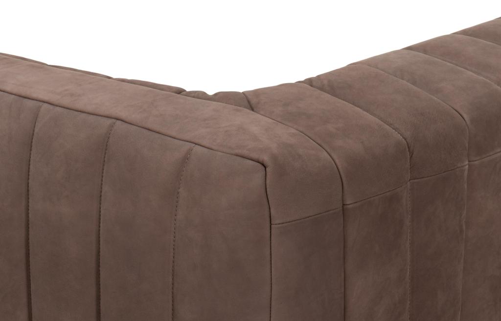 Denys Grey Leather Sofa - Ornate Home