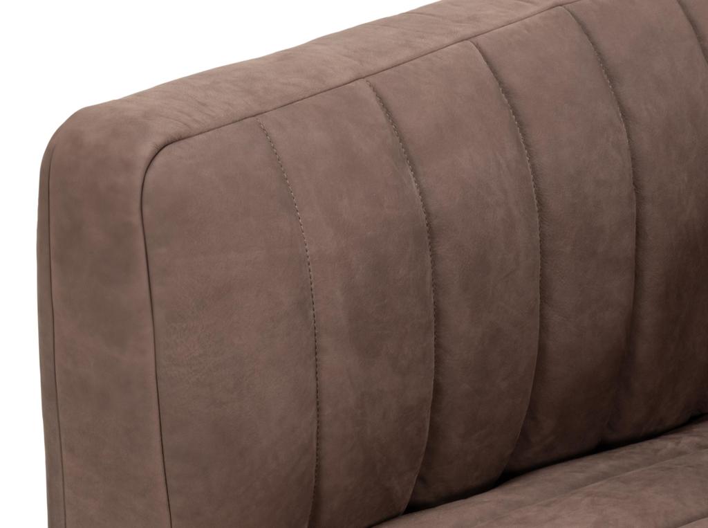 Denys Grey Leather Sofa - Ornate Home