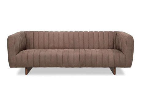 Denys Grey Leather Sofa - Ornate Home