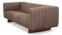 Denys Grey Leather Sofa - Ornate Home
