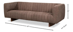 Denys Grey Leather Sofa - Ornate Home